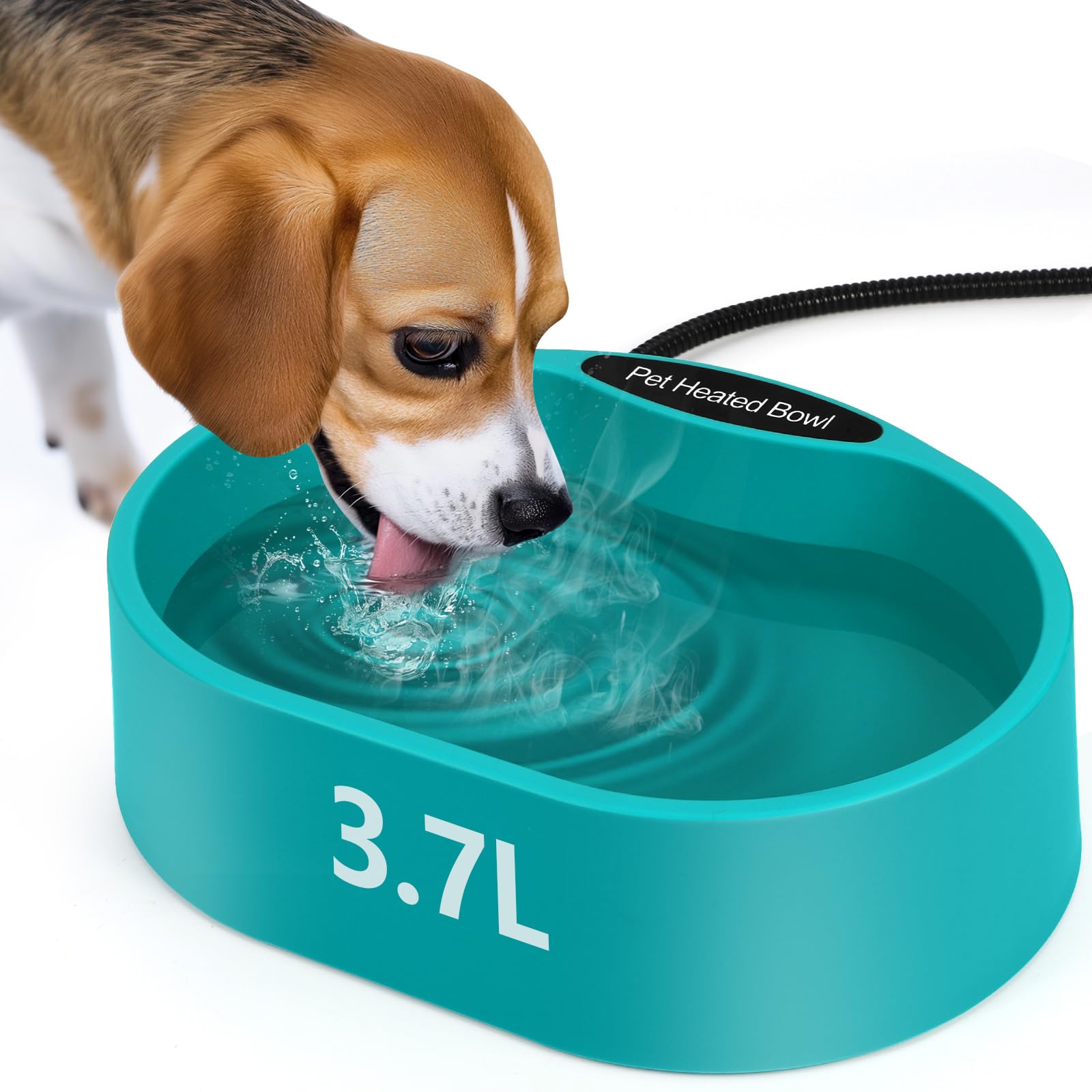 Ciotola Riscaldata Per Cani 3,2 L – Antigelo Fino A -20°C, Cavo Antimorso 200 Cm, Termostato Intelligente 30W, Perfetta Per Esterno E Stalla