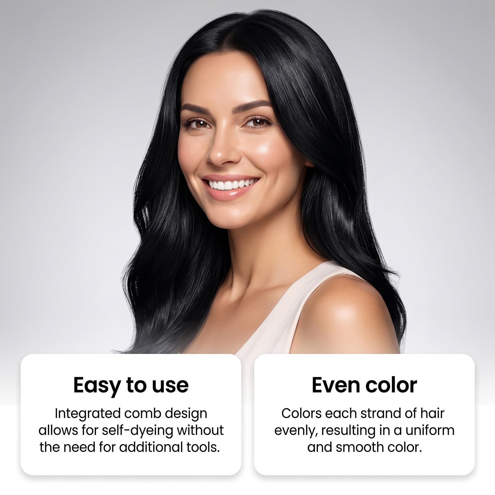 3-in-1 Haarfärbemittel mit integrierter Bürste, kein Mischen, für Frauen