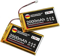 3.7 V Lithium Battery 1S 1C LiPo Battery with Protective Board, Micro JST 1.25 Plug Compatible with Arduino Node MCU ESP32 Development Board (2 Pieces, 2000 mAh)
