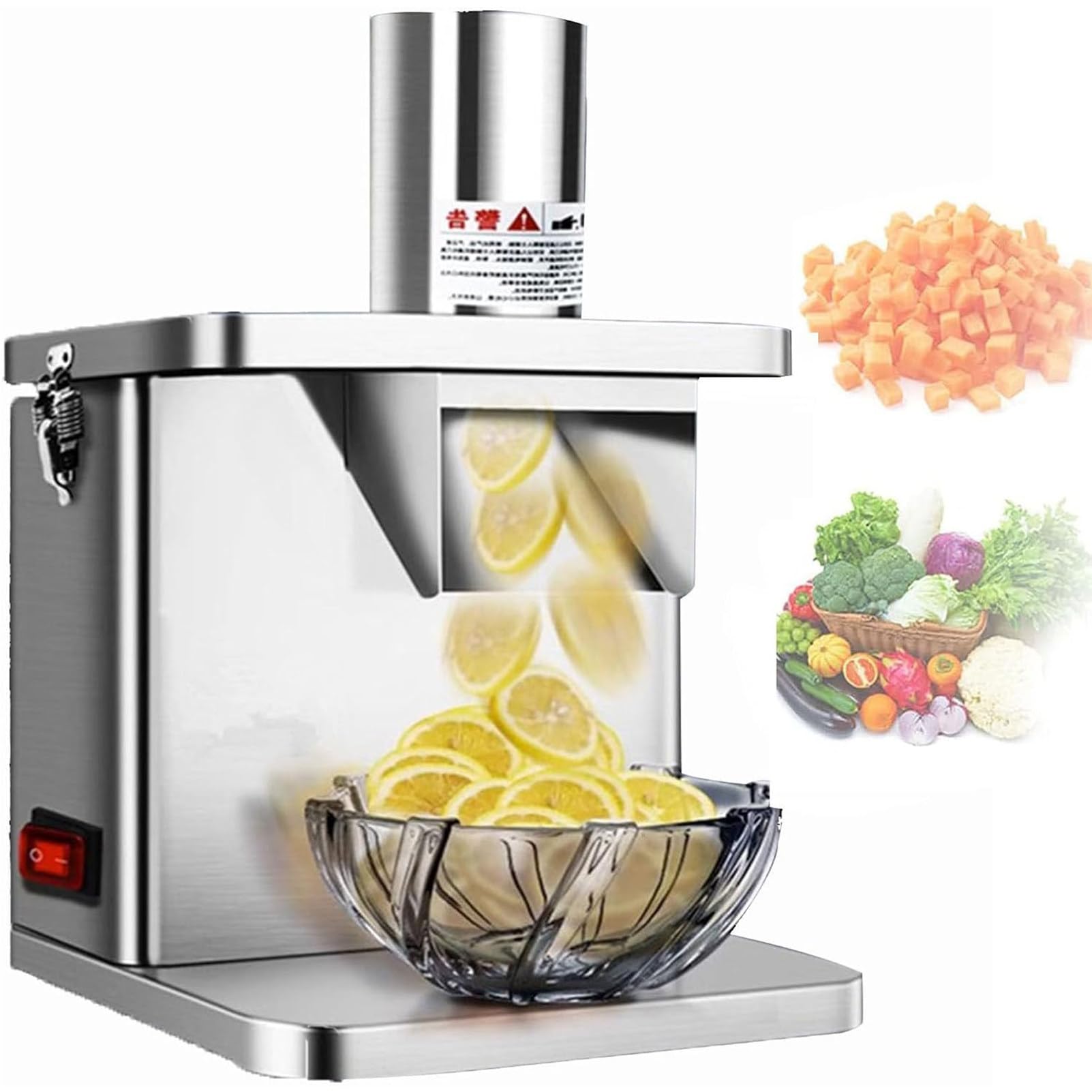Vegetable Dicer Electric Commercial - Powerful 250w Food Processor for Onions, Potatoes, Etc. - Automatic Dicer with Dicing Grids and Slicing