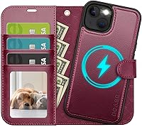 Vista 8 de OCASE Funda tipo cartera desmontable para iPhone 12 y iPhone 12 Pro con tarjetero [2 en 1] Funda de piel sintética con soporte de bloqueo RFID