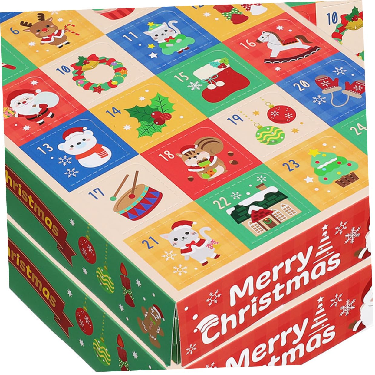 OKUMEYR 15 Stück Teiliges Weihnachts Tage Leere Papierboxen Vintage-stil für DIY Süßigkeiten Partydekorationen Familienaktivitäten Weihnachtscountdown Geschenkbox