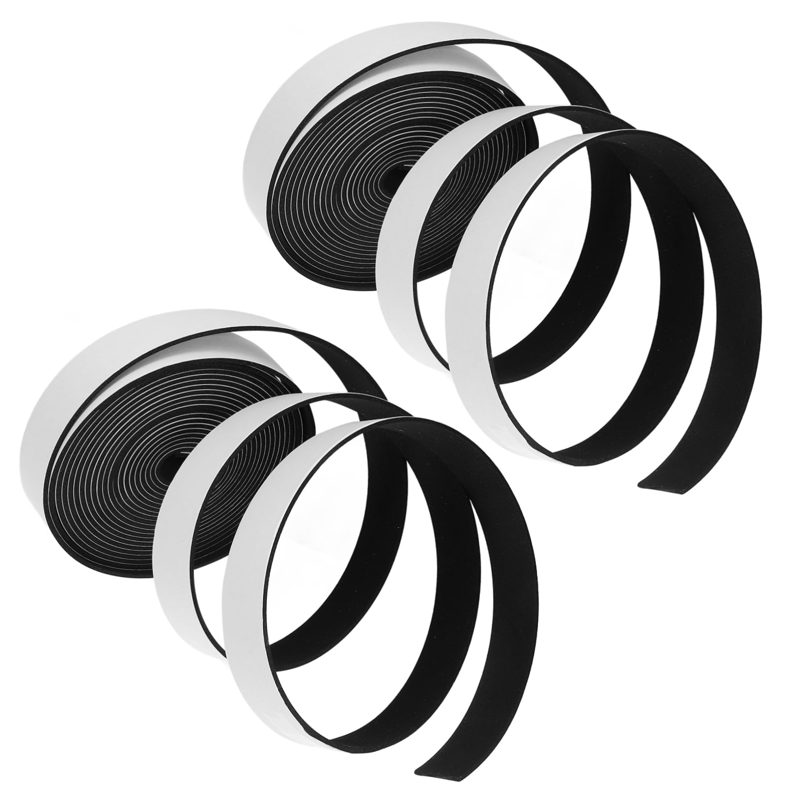 Operitacx 5 Series Tira Antisonido Cinta De Insonorización Adhesivo Tira De Sellado Poroso Cinta Gruesa A Prueba De Golpes Tiras De Sellado De Puertas El Plastico Negro 2 Rollos*5