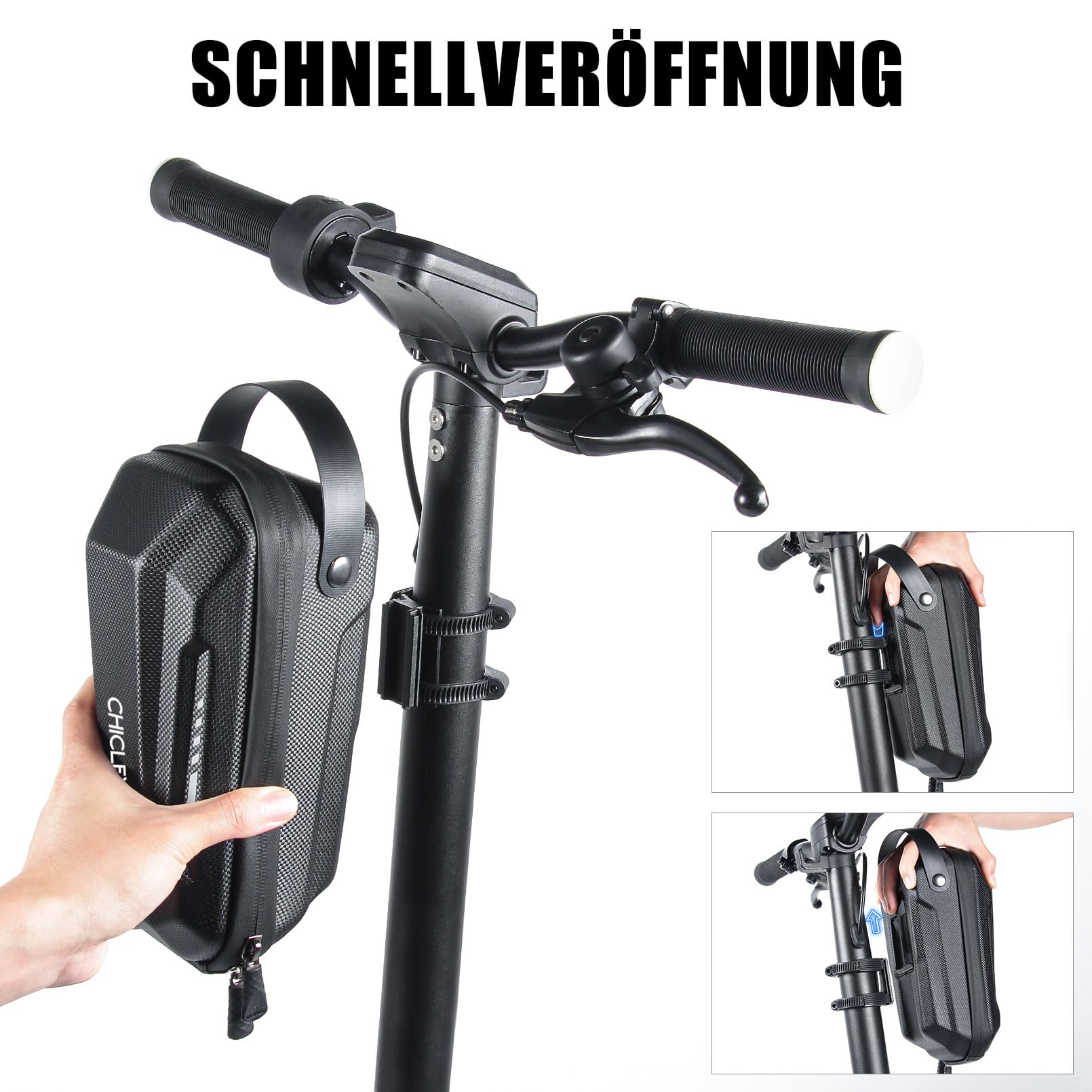 CHICLEW Scooter Tasche für Roller, Rollertasche Front Tube Bag Groß Lenkertasche Wasserfest, Vordertasche für Elektroroller Xiaomi MI Mijia M365 Sedway Ninebot E ES1/ES2/ES3/ES4
