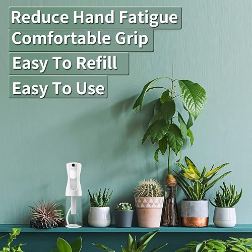 Miniatura 4 de FIRUZA Botellas de pulverización continua para cabello, pulverizador de niebla ultrafina (6.8 fl oz6.8 onzas, paquete de 2), rociador de agua