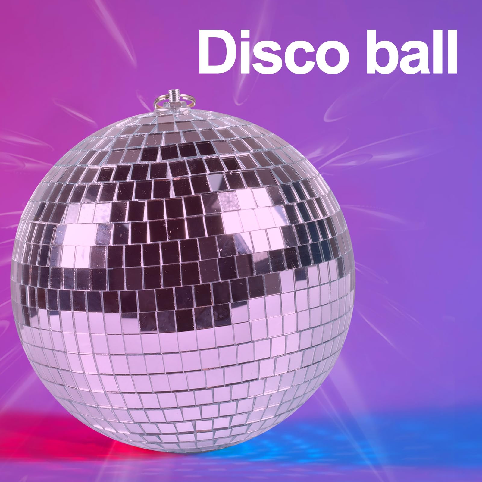 Sfera a specchio da discoteca, 20 cm, sfera da discoteca, lucida, per albero di Natale, matrimonio, carnevale, festa di compleanno, decorazione argentata, effetto luce