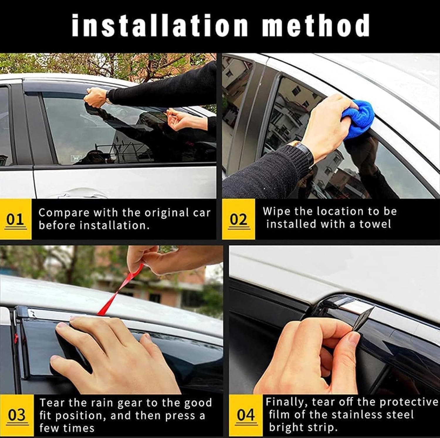 Side Window rain Guards,for Suzuki Jimny 2005-2018 Car Window rain Guards Car Rain Shield Side Window rain Guards Car Windows Visor Window Visors Rain Guard