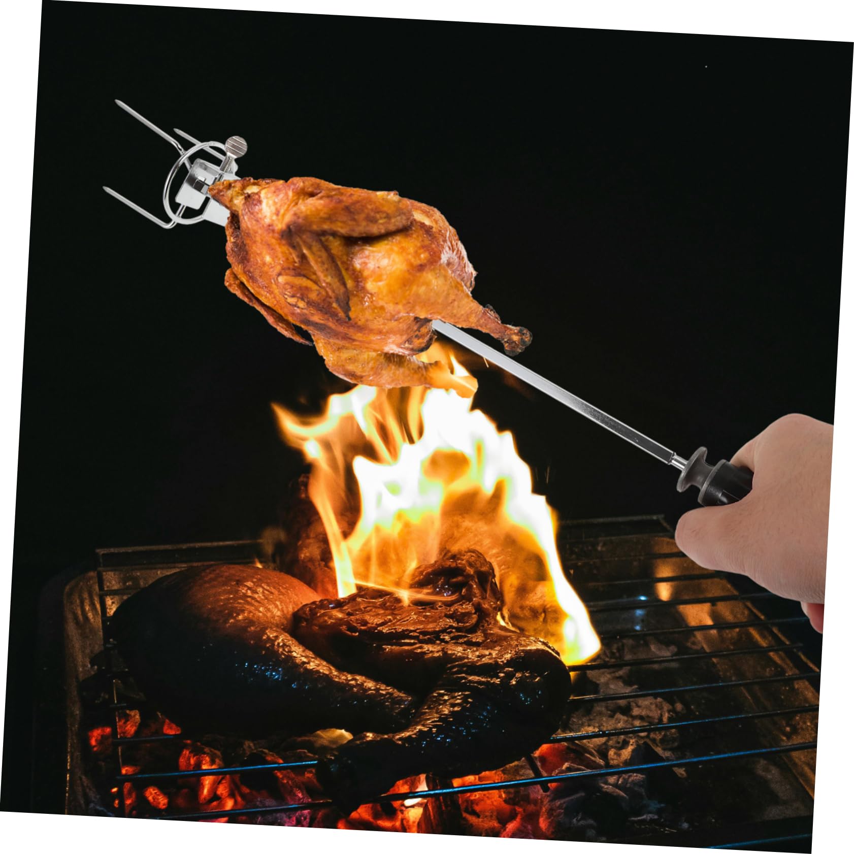 VANZACK 2sets Forchette Bbq Inossidabile Per Arrosti e Accessorio Per Grigliate All Per e Friggitrici Ad