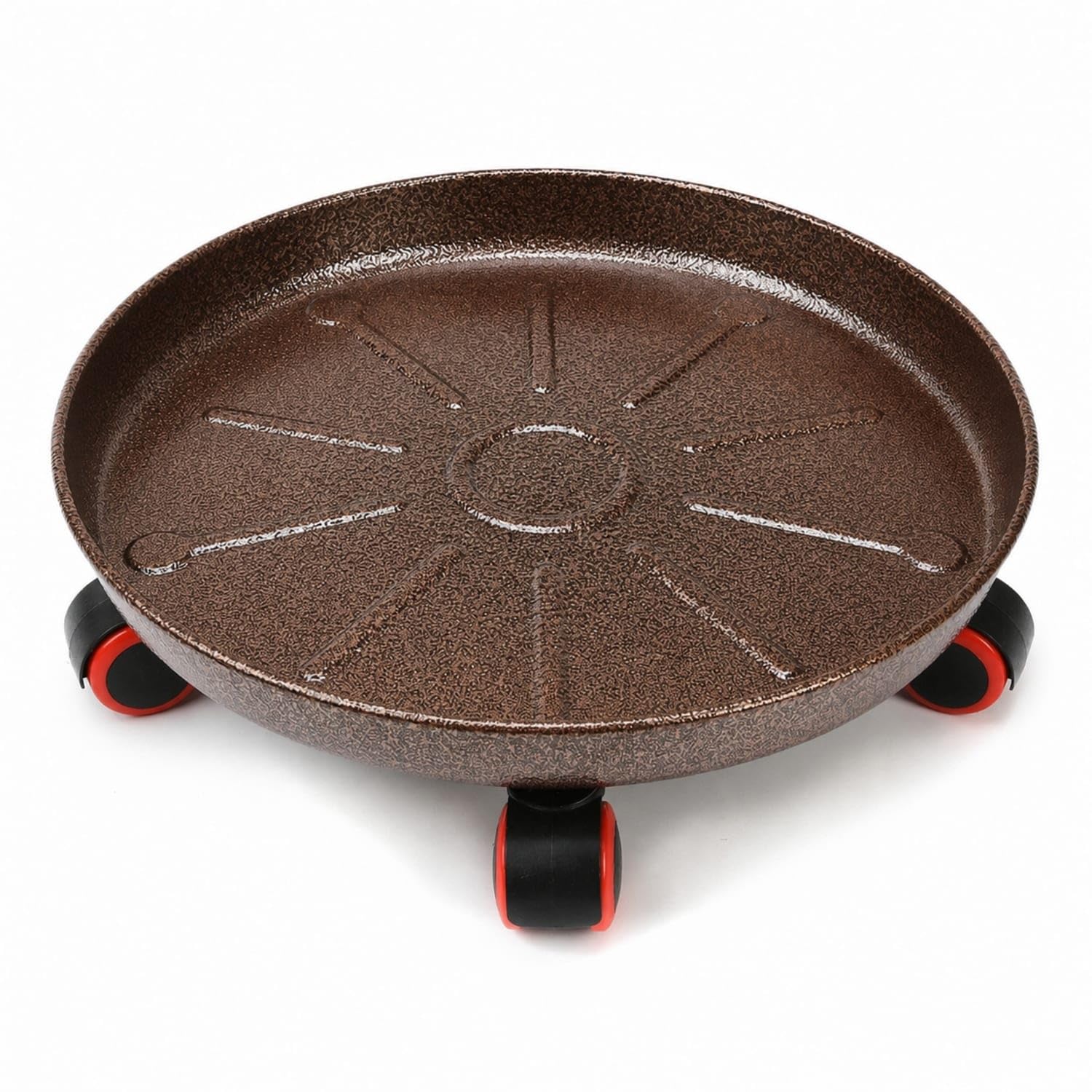 Mobile Flower Pot Tray with Rollers Low-Height Planter Cart with Wheels Sturdy Plant Cart with Wheels Portable for Gardeners, Patio, Balcony, Greenhouse, Bronze, 44CM-image-19