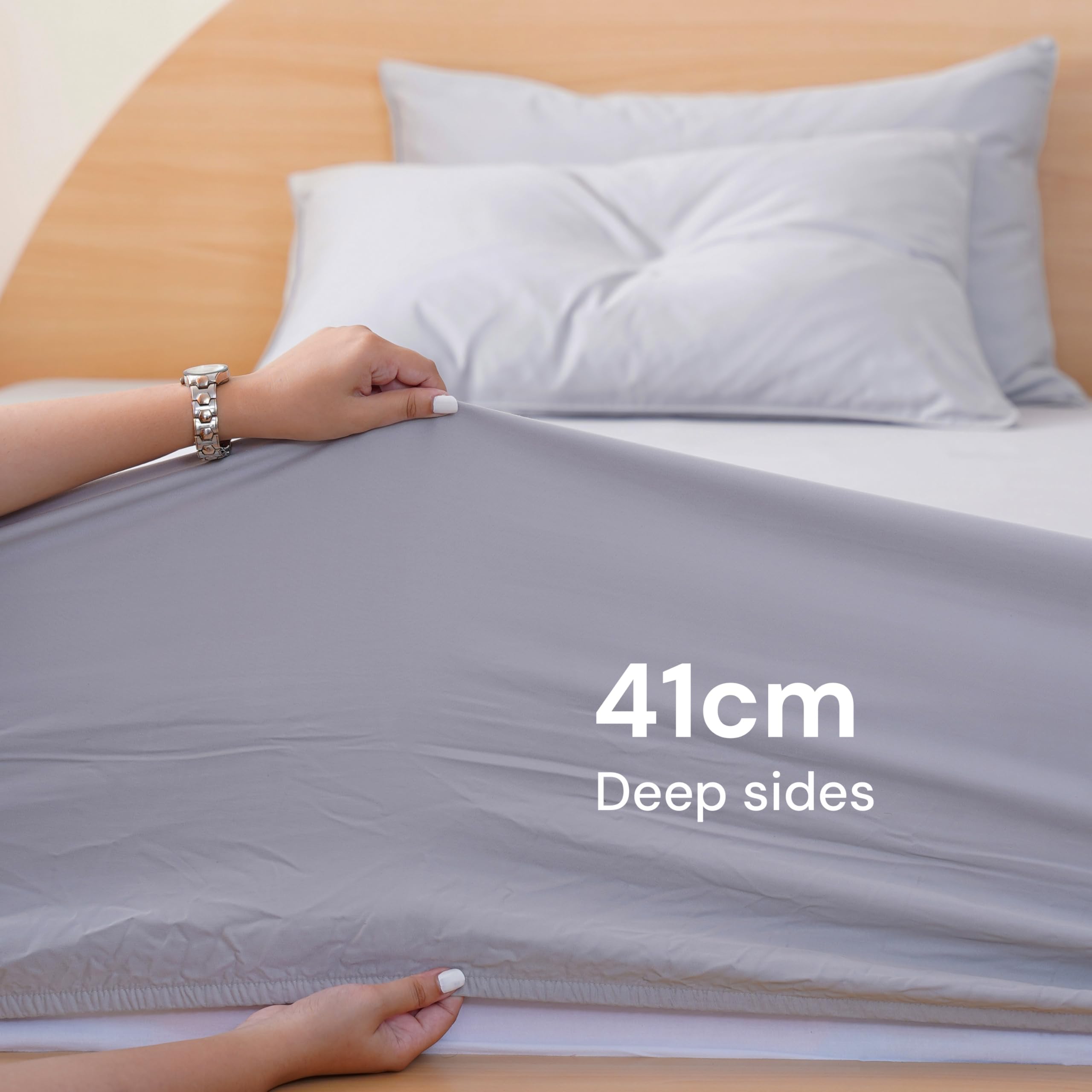 Sheet Story Bamboo Double Ftted Bed Sheets - 41cm Deep, 400 Thread - View #5