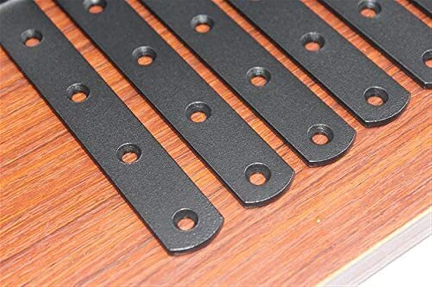 8 staffe angolari nere, 125 mm x 75 mm, supporto in acciaio a forma di L, per legno, staffe ad angolo retto di 90 gradi, resistenti, fissaggio a parete, rinforzo del telaio del carico