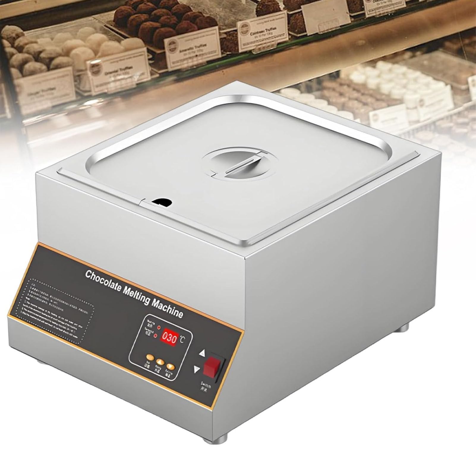 Tempéreuse à Chocolat numérique 500 W, Machine à Fondre Le Chocolat, contrôle de température réglable de 0 à 85 °C, idéale pour Chauffer et Maintenir Le Chocolat au Chaud Single-Cylinder