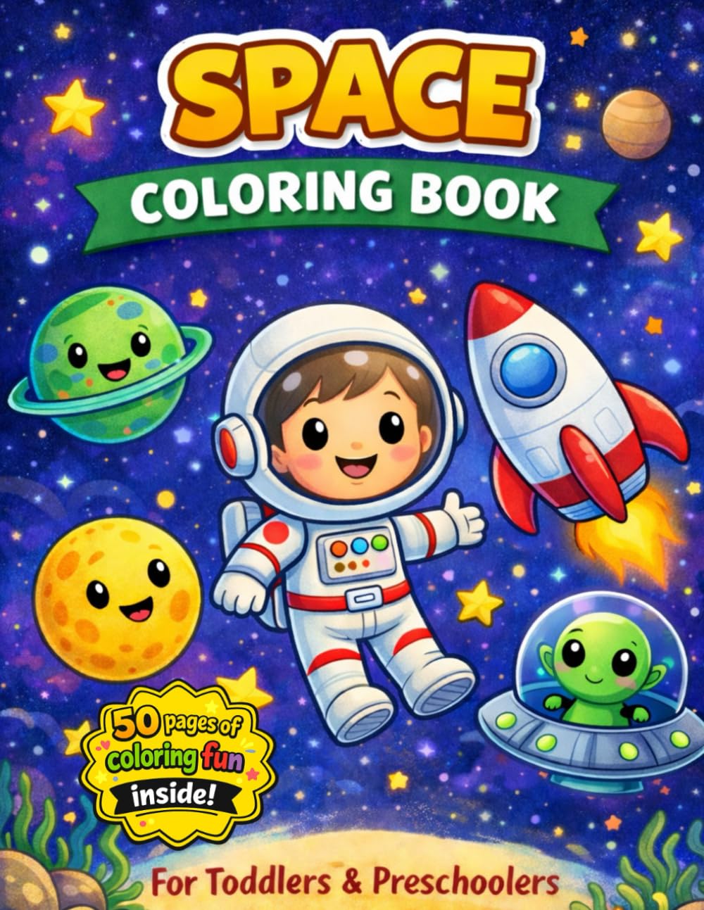Space Coloring Book: For Toddlers & Preschoolers (Muskoka Little Learners Coloring Book Series)