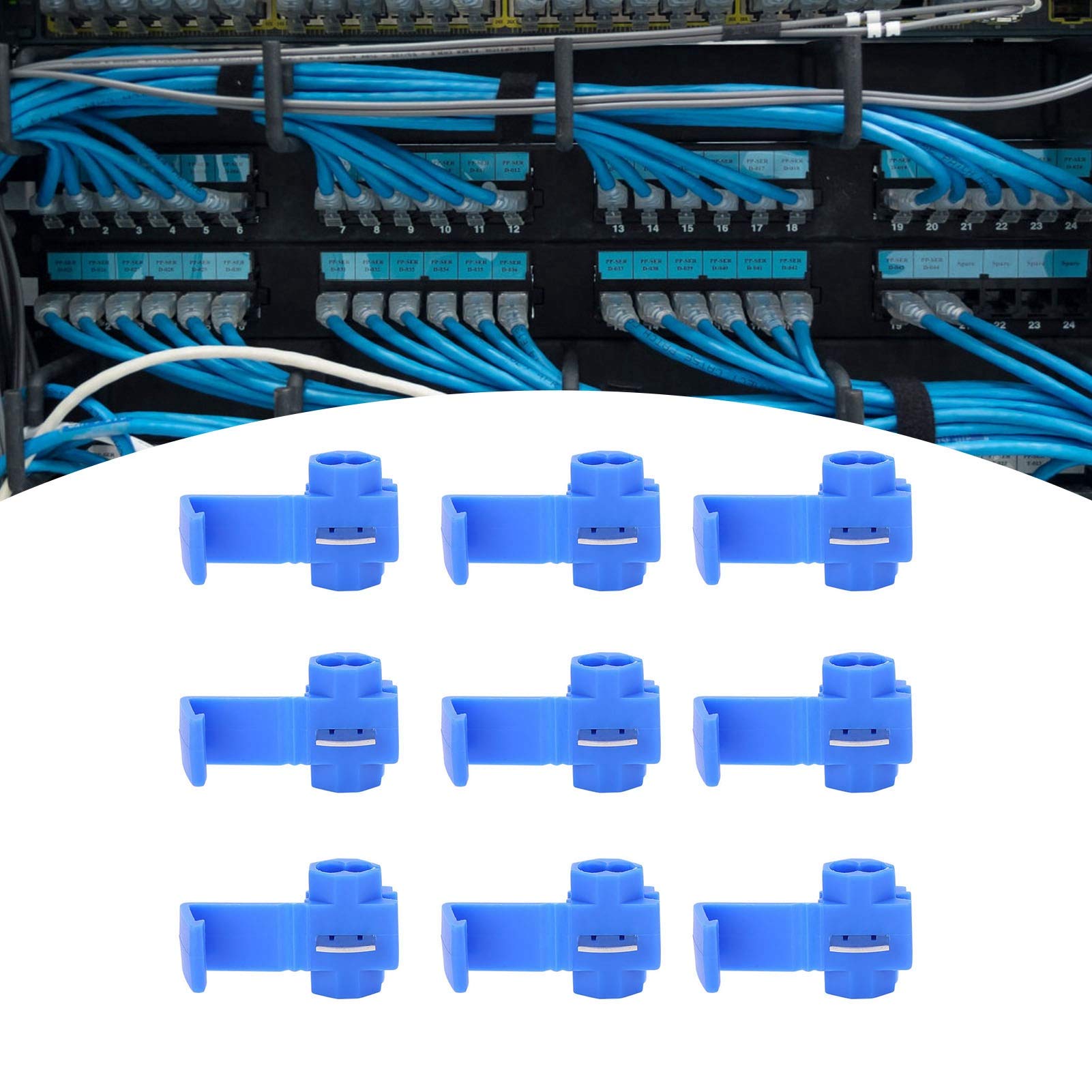 Kabelverbinder Schnellspleiß Yhenlovtt 50 Stück Blaue Schnellspießklemmen – IDC-Stecker Für AWG 14-16, Zum Abzweigen Von Kabeln Ohne Abisolieren