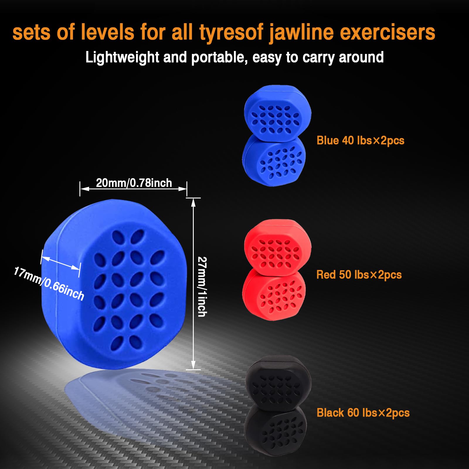 Jawliner - Allenatore Per Mascella Con 5 Livelli Di Forza, 10 Pezzi In Silicone, Per Scolpire La Linea Della Mascella E Mewing - Foto 3