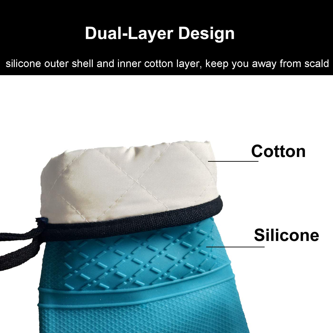 Ankway Lot De 4 Gants De Cuisine Résistants à La Chaleur Et Antidérapants En Coton Doux, Longs Et Flexibles Et épais En Silicone (30 Cm