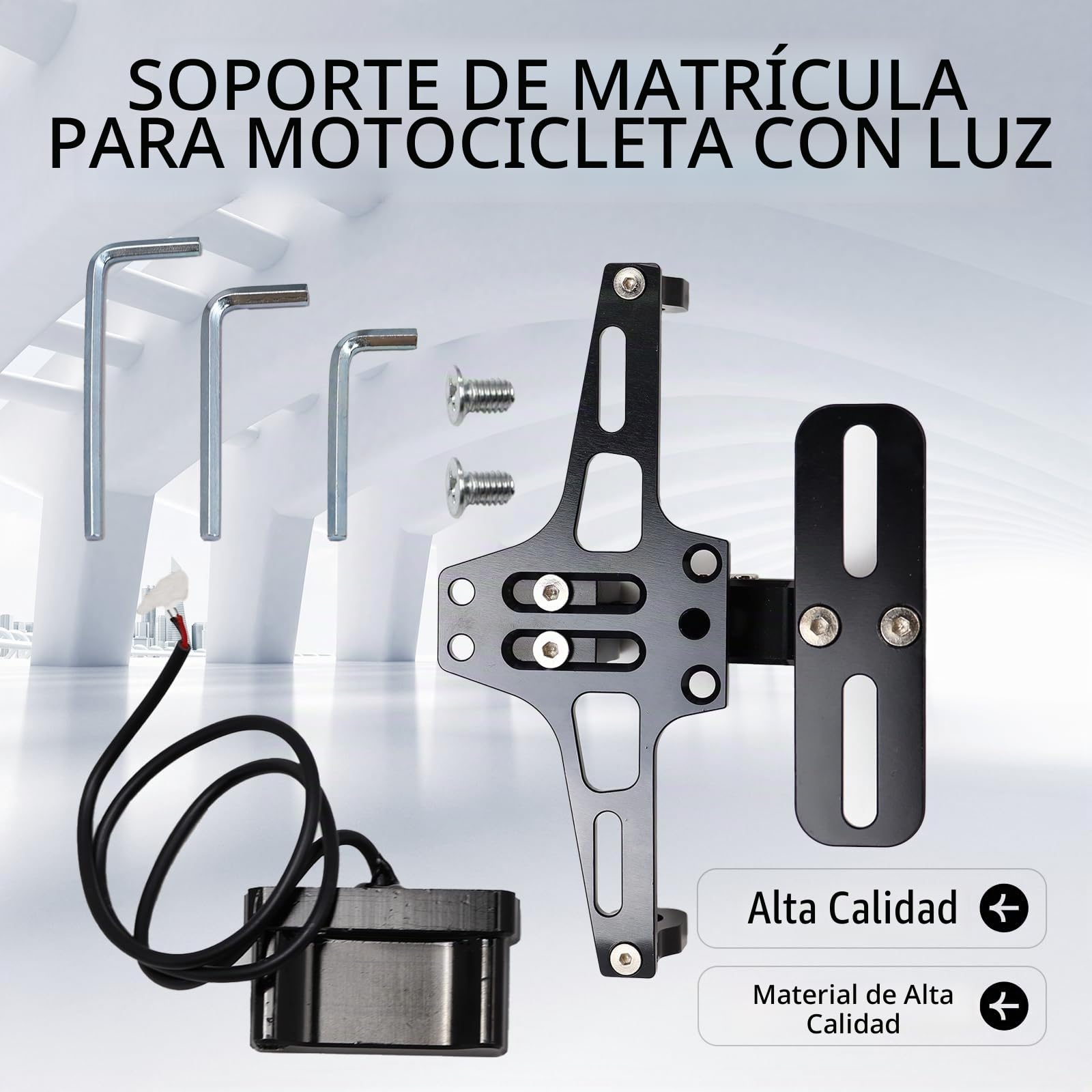 Soporte de matrícula de Motocicleta Con luz para MT 07 09 S1000RR R1200GS Z900 SV650 ZX6R ZX10R CBR 125R 150R 250R 300R Soporte de eliminación de Guardabarros