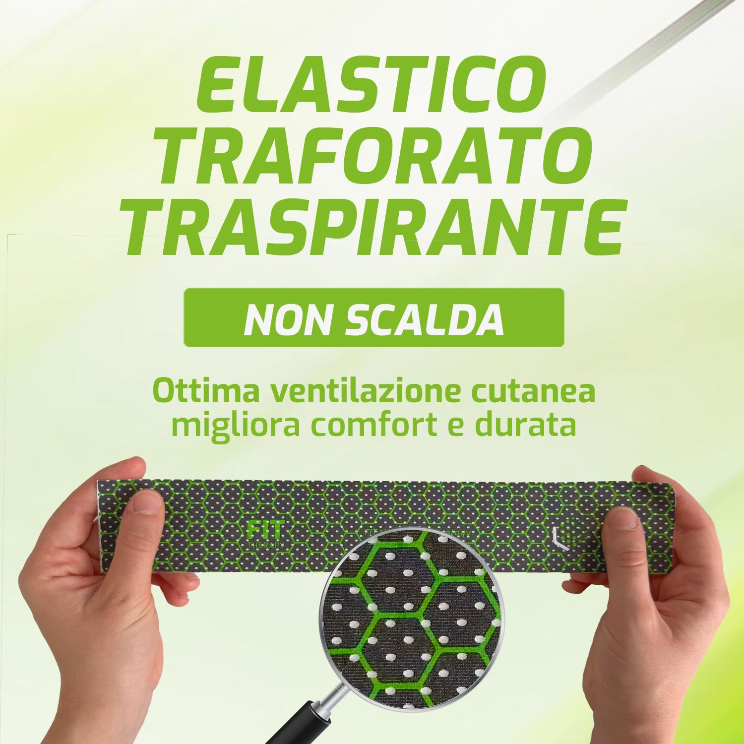 FIT Therapy – Tape Kinesiologico Professionale per Sport e Recupero Muscolare – Kinesio Tape Antidolorifico e Antinfiammatorio – NON SCALDA, Impermeabile, Senza Farmaci, Dura 5 giorni (5 Metri)