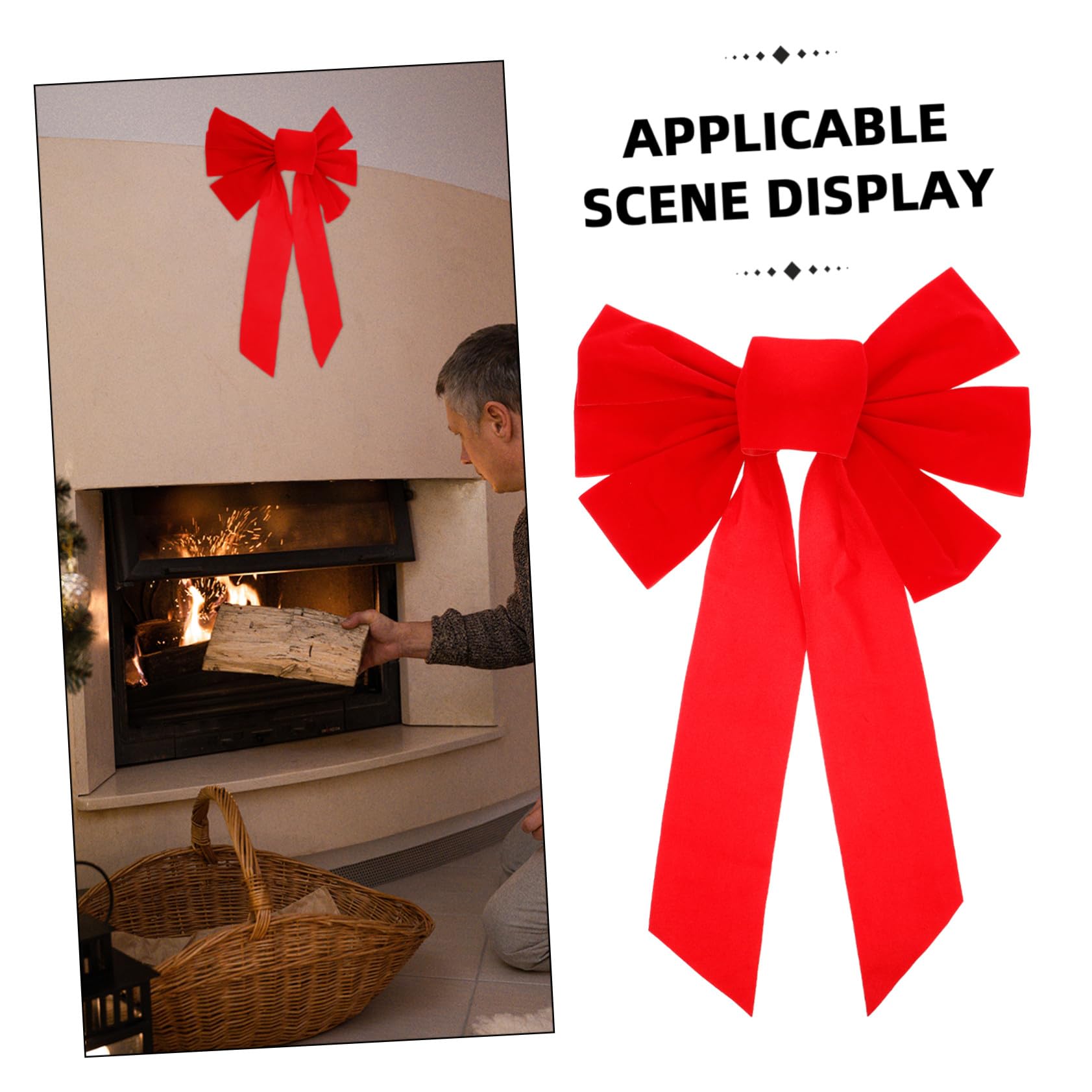 4 Piezas Lazos de Navidad de Decoración de Moños para Árbol Cortinas y Regalos Fiesta Navideña