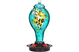 LUJII Teal Hummingbird Feeder for Outdoors