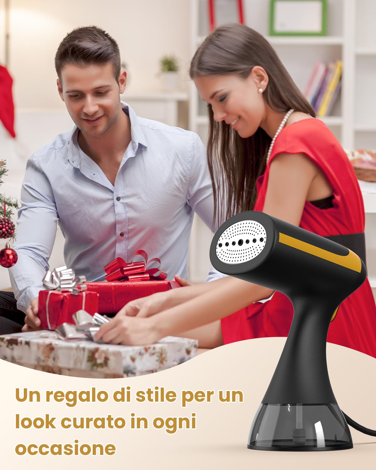 Stiriamo Vapore Viaggio, Serbatoio da 300 ml, 15 s Riscaldamento | 25 g/min, 1500 W, Ferro da Stiro a Vapore Portatile & Compatto – Leggero, per Casa & Ufficio, Spegnimento Automatico