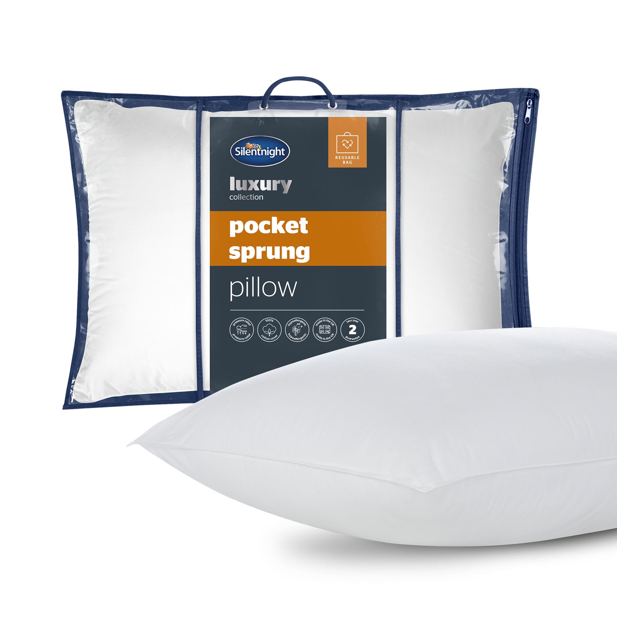 Silentnight Pocket Sprung Pillow, 2 Pack