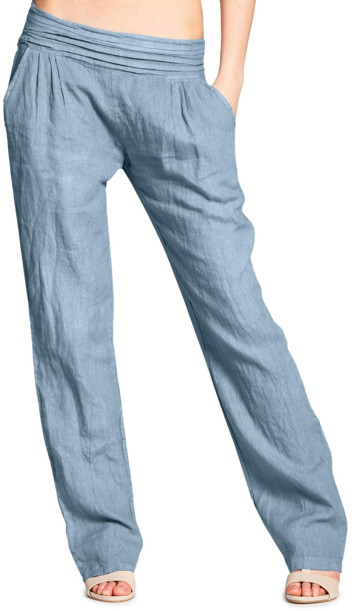 Caspar KHS020 Damen Casual Leinen Hose