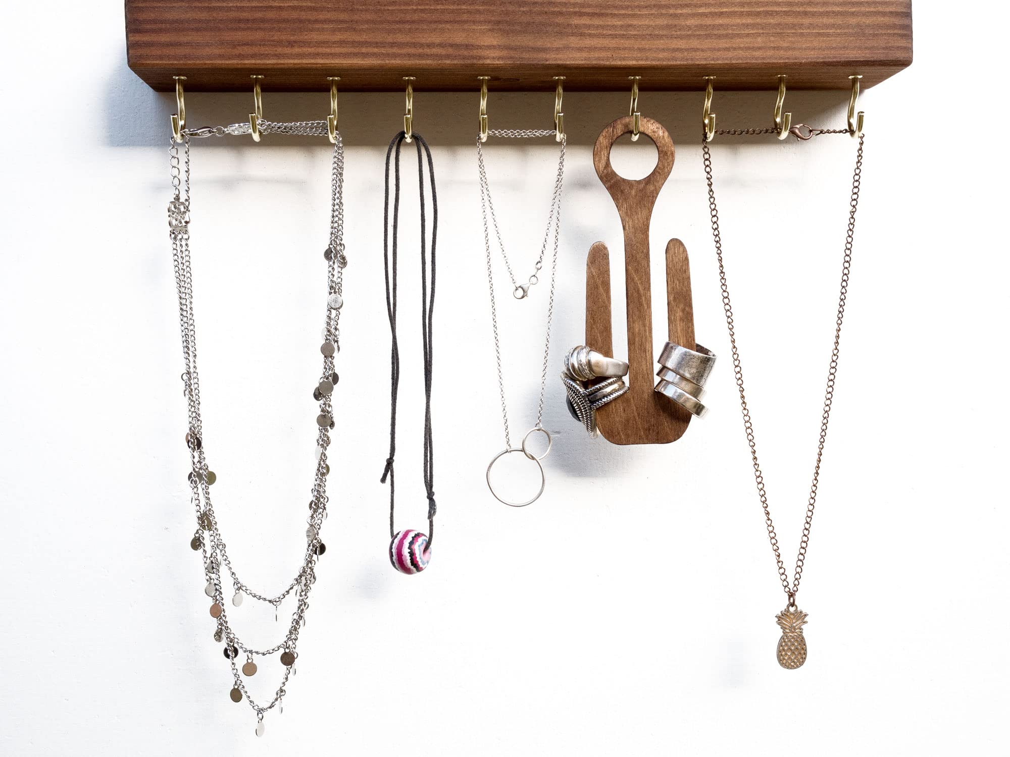 Schmuckaufbewahrung aus Holz für Ohrringe Ringe Ketten Armbänder und Ohrstecker - Handgemacht in Deutschland - Schmuckdisplay zum Anhängen - einfache Wandmontage