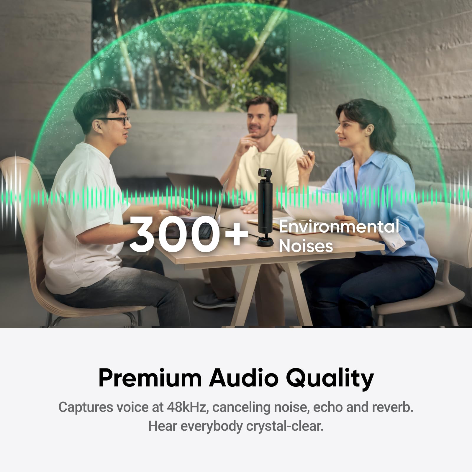 Insta360 Link 2 - PTZ 4K Webcam for PC/Mac, 1/2" Sensor, AI Tracking, HDR, AI Noise-Canceling Mic, Gesture Control for Streaming, Video Calls, Gaming, Works with Zoom, Teams, Twitch & More: Arctic White WaveLink Bundle