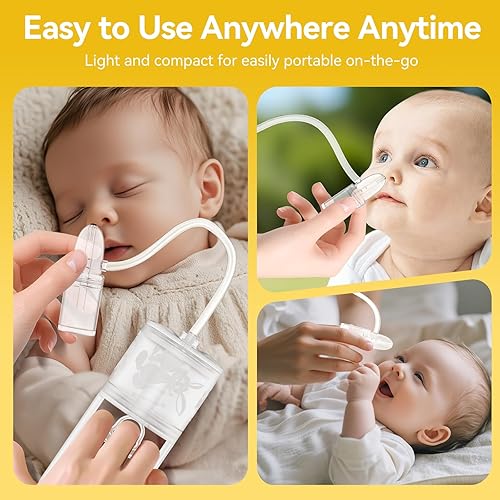 Miniatura 7 de Aspirador nasal para limpieza de nariz para bebés y niños pequeños con bomba de mano y punta no invasiva para una succión rápida y silenciosa, marca