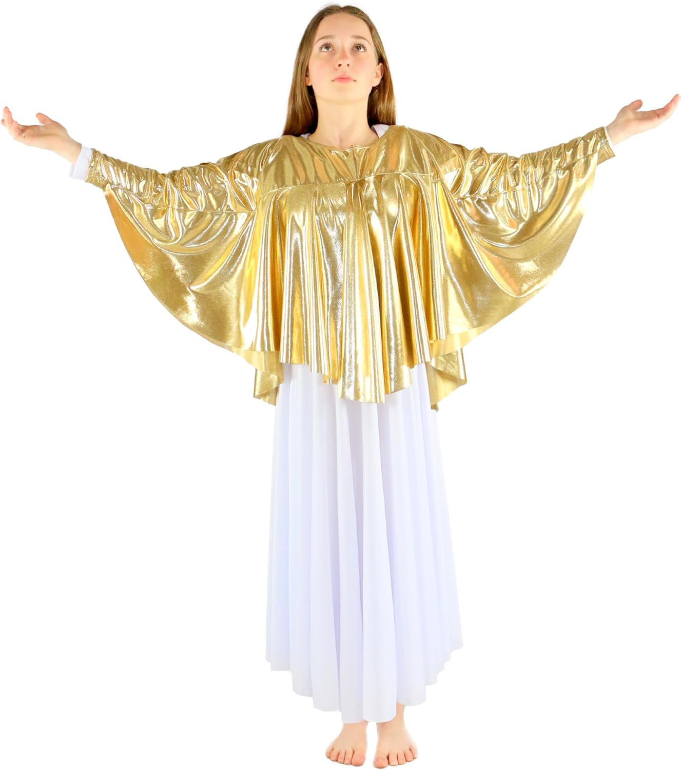 Danzcue Girls Angel Wing Drapey Pullover Dance Top