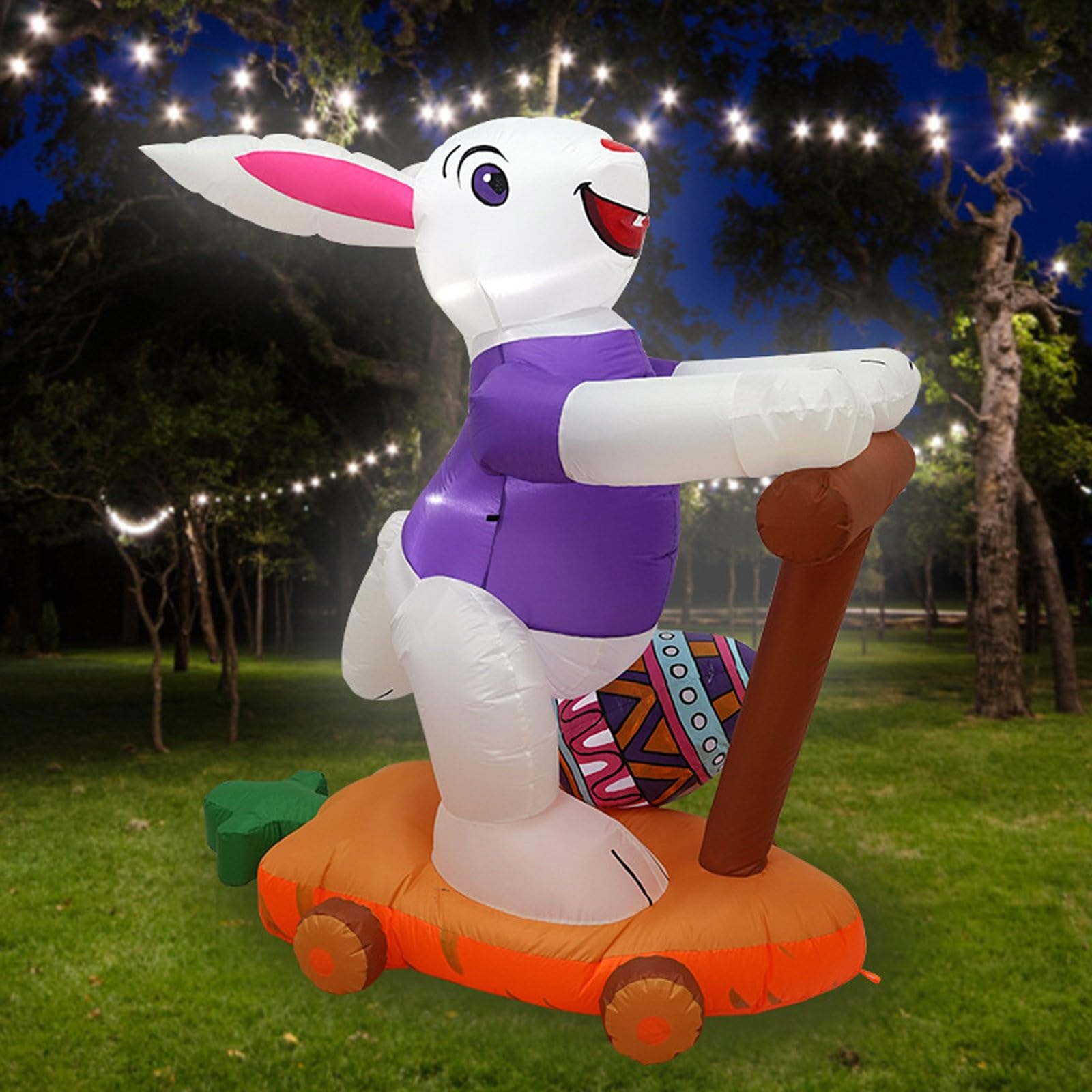 Generico Skateboard Gonfiabile a Forma di Coniglio Pasquale – Slitta a Forma di Coniglio riempita d'Aria per Feste stagionali e Giochi all'aperto 3015