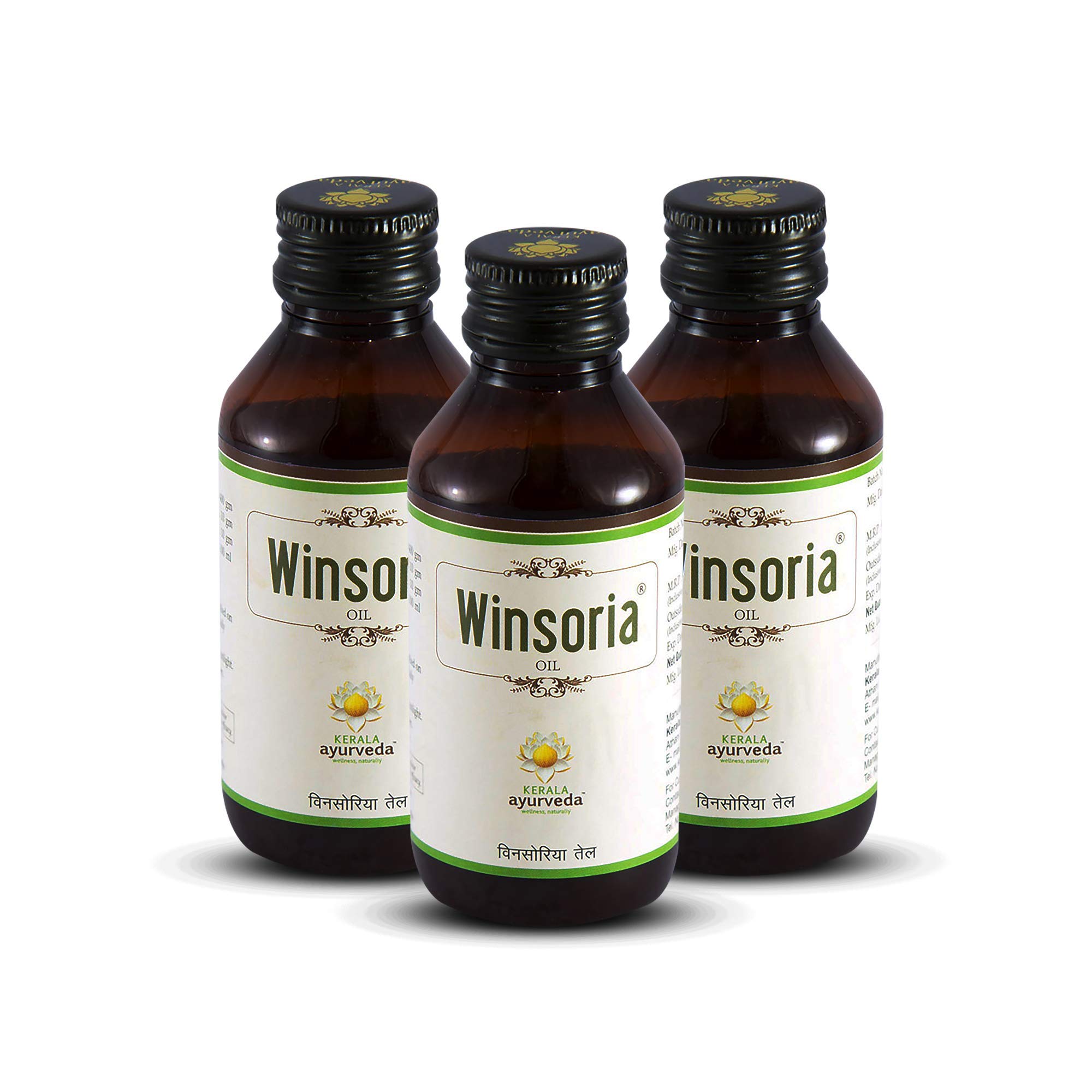 Kerala Ayurveda Winsoria Oil - 100 ml | Herbal Ointment for Itchy Skin & Scalp | Helps Calm Eczema, Psoriasis, Dermatitis, Very Dry Skin, Redness, Ringworm, Fungal Infections, Rashes (Pack of 3) (B01J4Q7W5Q) Amazon Price History, Amazon Price Tracker