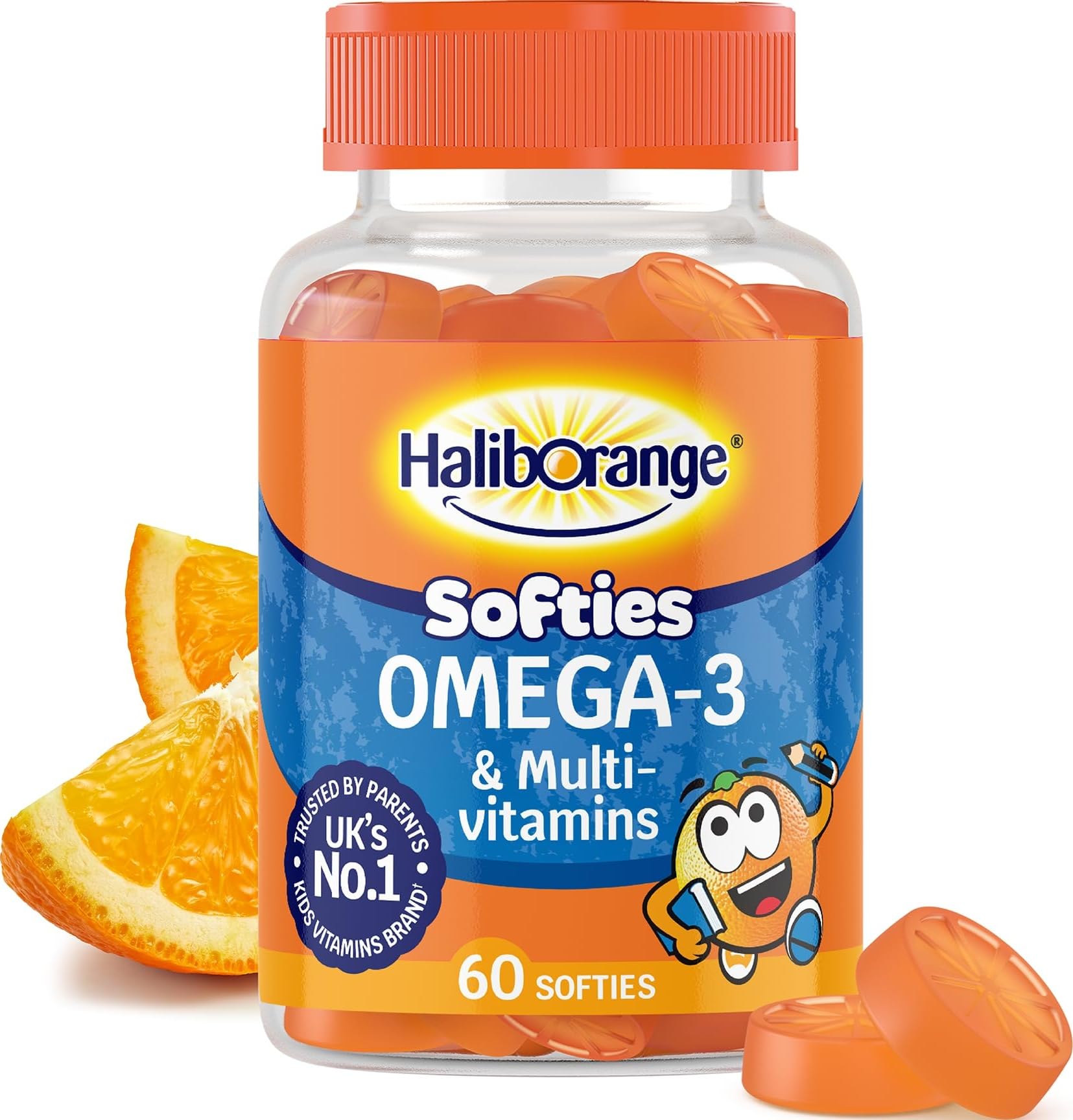 Haliborange Omega 3 Kids Softies, Orange Flavour, 60 Chewable Gummies