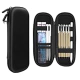 Small Pencil Case for Pencils&comma;Hard Pencil Case for Executive Fountain Pens&comma;Ballpoint Pens-Black