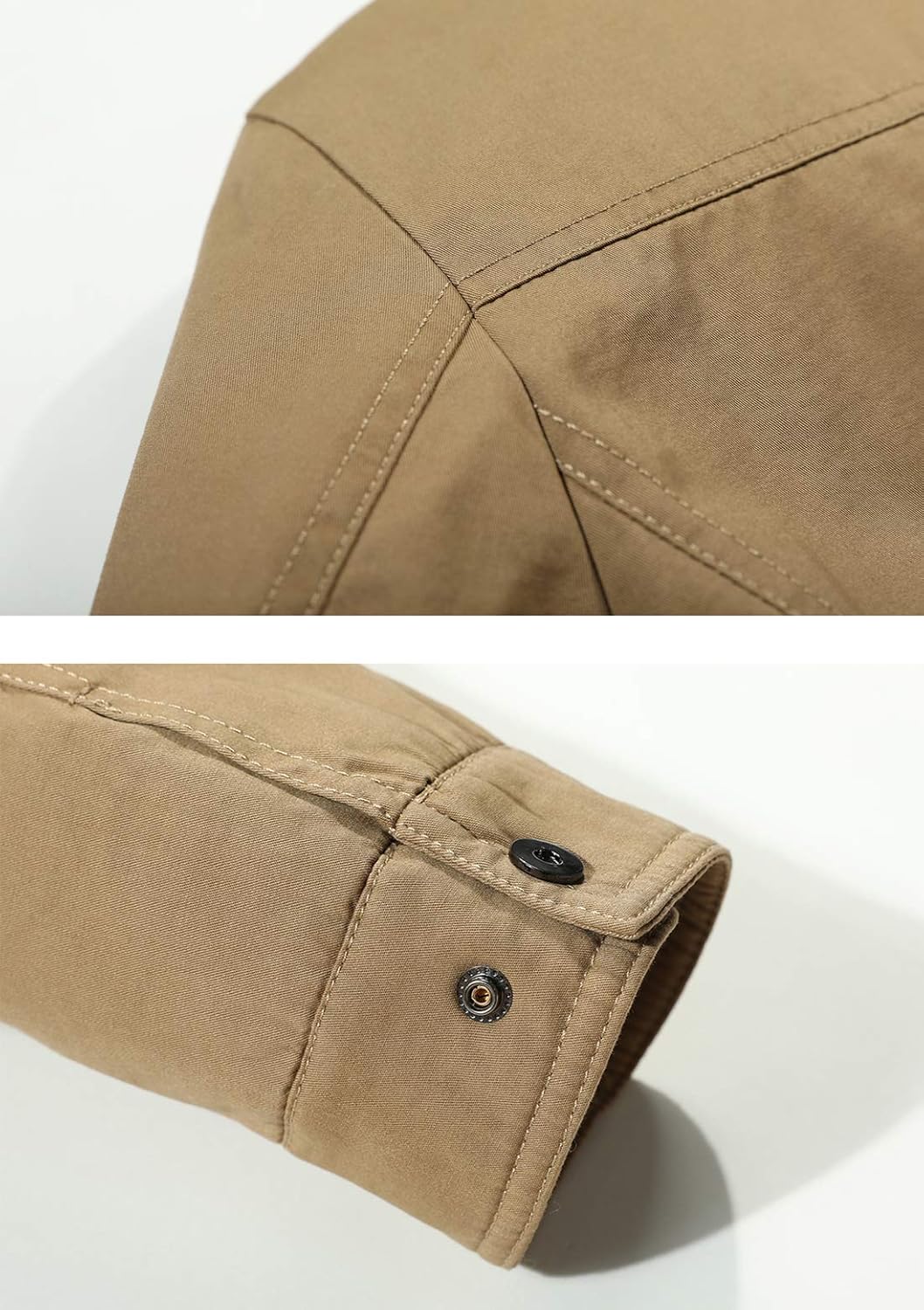 Itemnew Man's Basic Collared Full-Zip Fleece Lined Twill-Corduroy Cotton Work Windbreaker Jacket