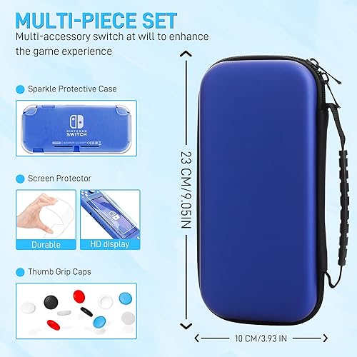 Miniatura 2 de RHOTALL Carrying Case for Nintendo Switch Lite,Shockproof Portable Accessories Bundle Travel Bag,TPU Case Cover with Screen Protector,10 Thumb Grips