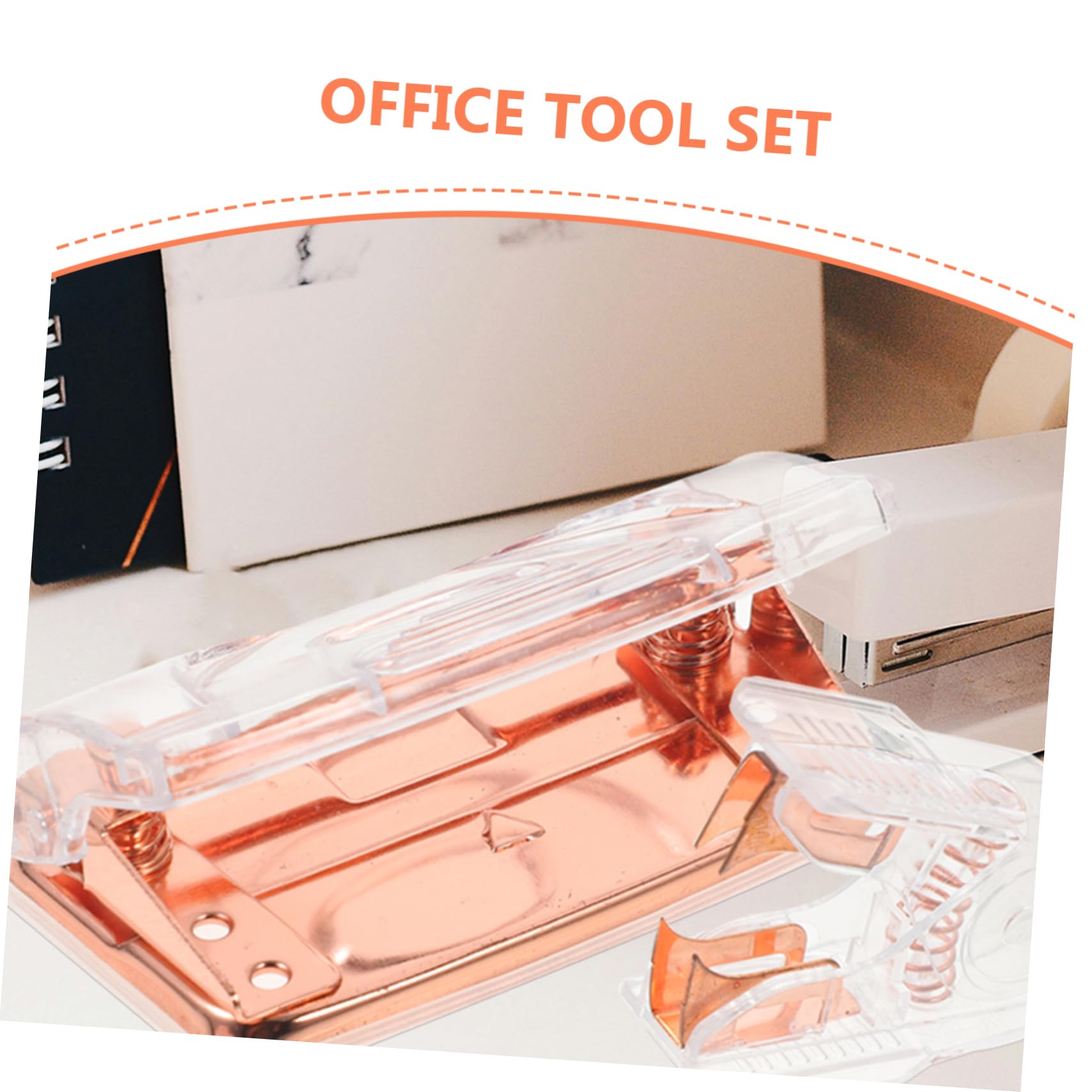 DOITOOL 3 Set Perforatrice e Pinzatrice Portatile per Ufficio con Design Elegante Rimozione Facile Dei Graffetti e Perforazione Precisa per Documenti Strappi