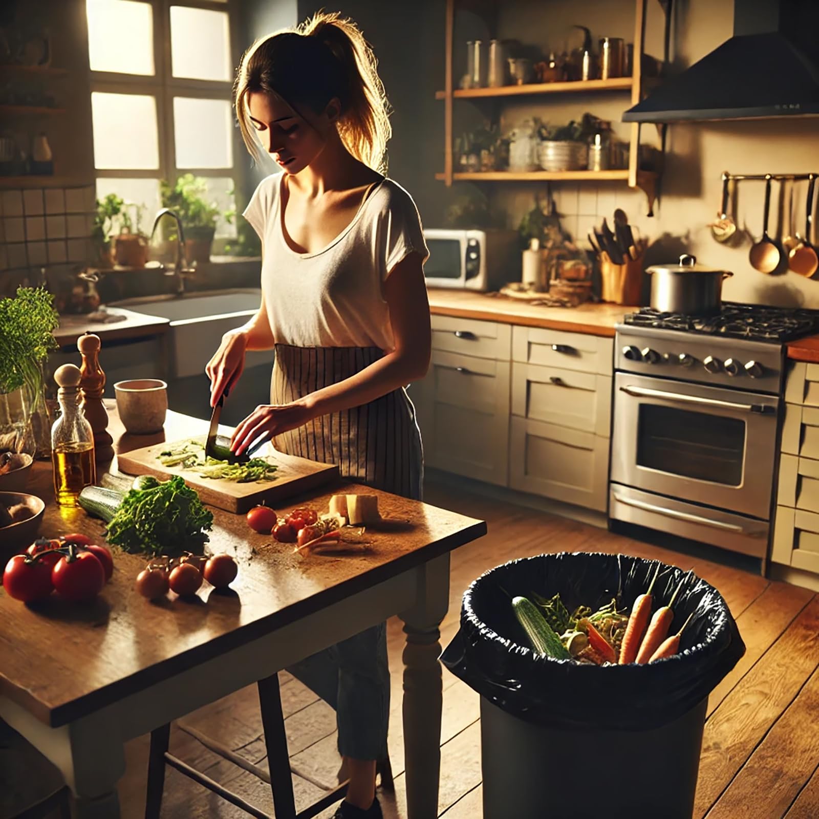 Bolsas de basura negras biodegradables de 8 galones, bolsas de basura altas compostables para cocina, 80 unidades, reciclaje, sin perfume, oficina, exteriores, gruesas, fuertes, tamaño mediano, para