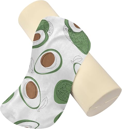 Miniatura 4 de JUNZAN Almohada de cojín de mano de aguacate fresco para piernas, mesa de masaje, almohada de cuello, almohada redonda larga para cama para fundas