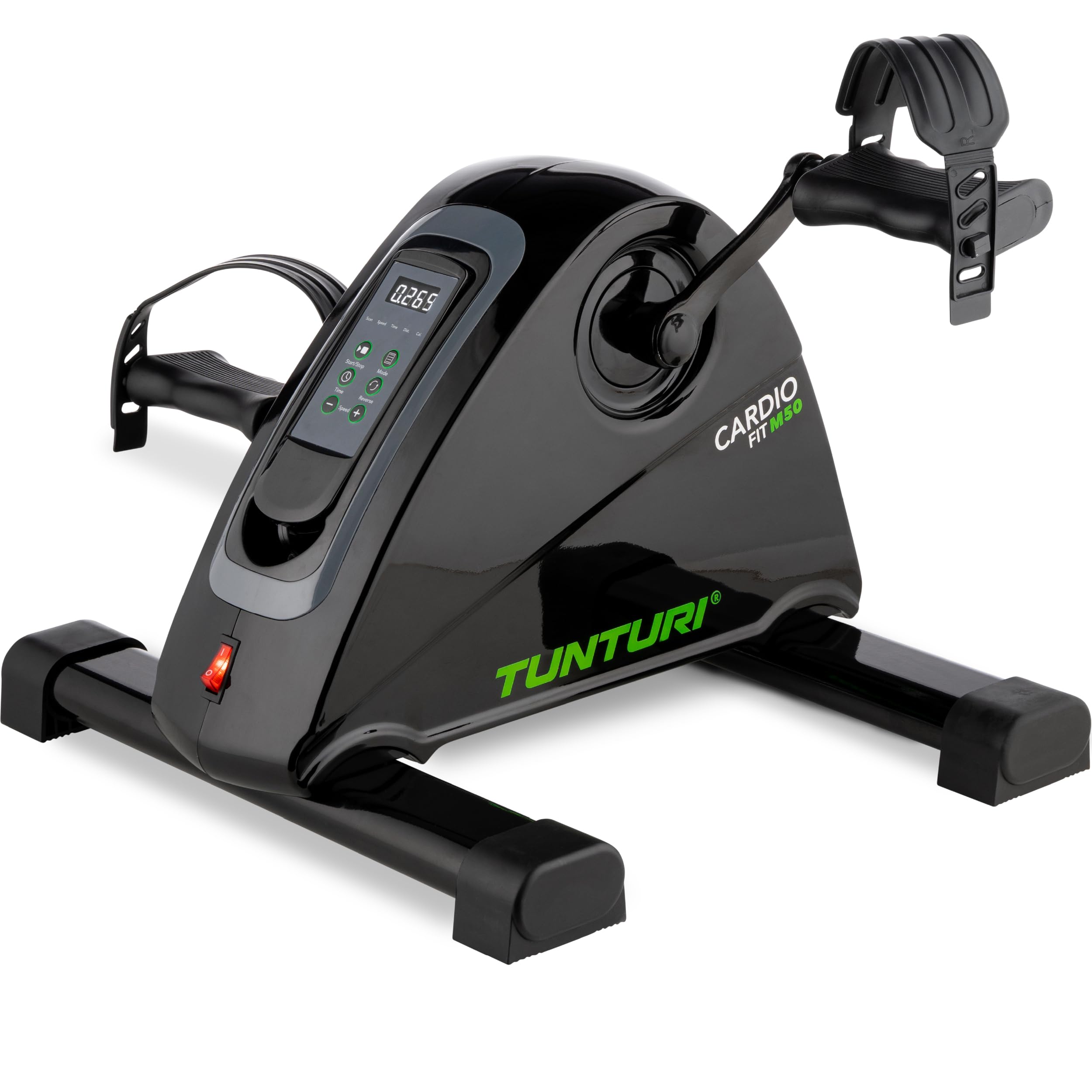 Tunturi Cardio Fit M50 Mini Heimtrainer mit Elektromotor, Pedal, Arm- und Beintrainer, Mini-Fahrrad, Bewegungstrainer für Senioren, mit LCD-Display, Schwarz