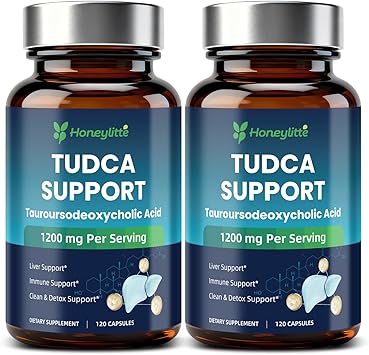 TUDCA 1200mg Ultra Strength Pure Tauroursodeoxycholic Acid for Liver & Gallbladder Health Support, Non-GMO & Gluten-Free 120 Count * Pack of 2