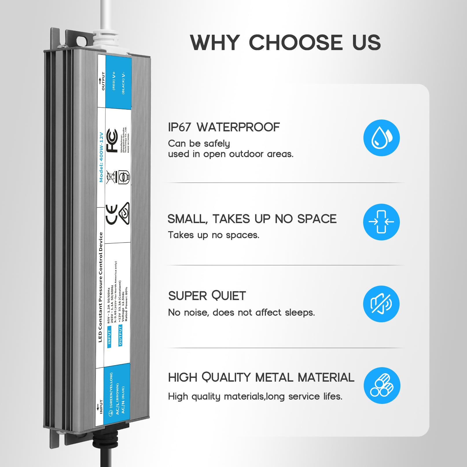 Waterproof LED Driver 12V Power Supply - 100W -5