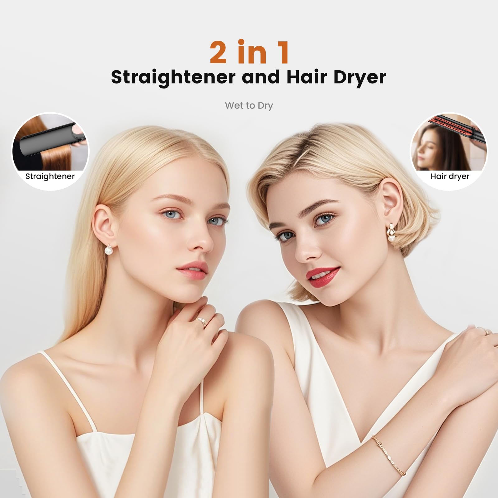 Plancha de pelo de iones de aire, mojado y seco, plancha de aire para peinado, UMIGA Profesional Airstyler Secador de pelo, 80 ℃-160 ℃ para todo tipo de cabello