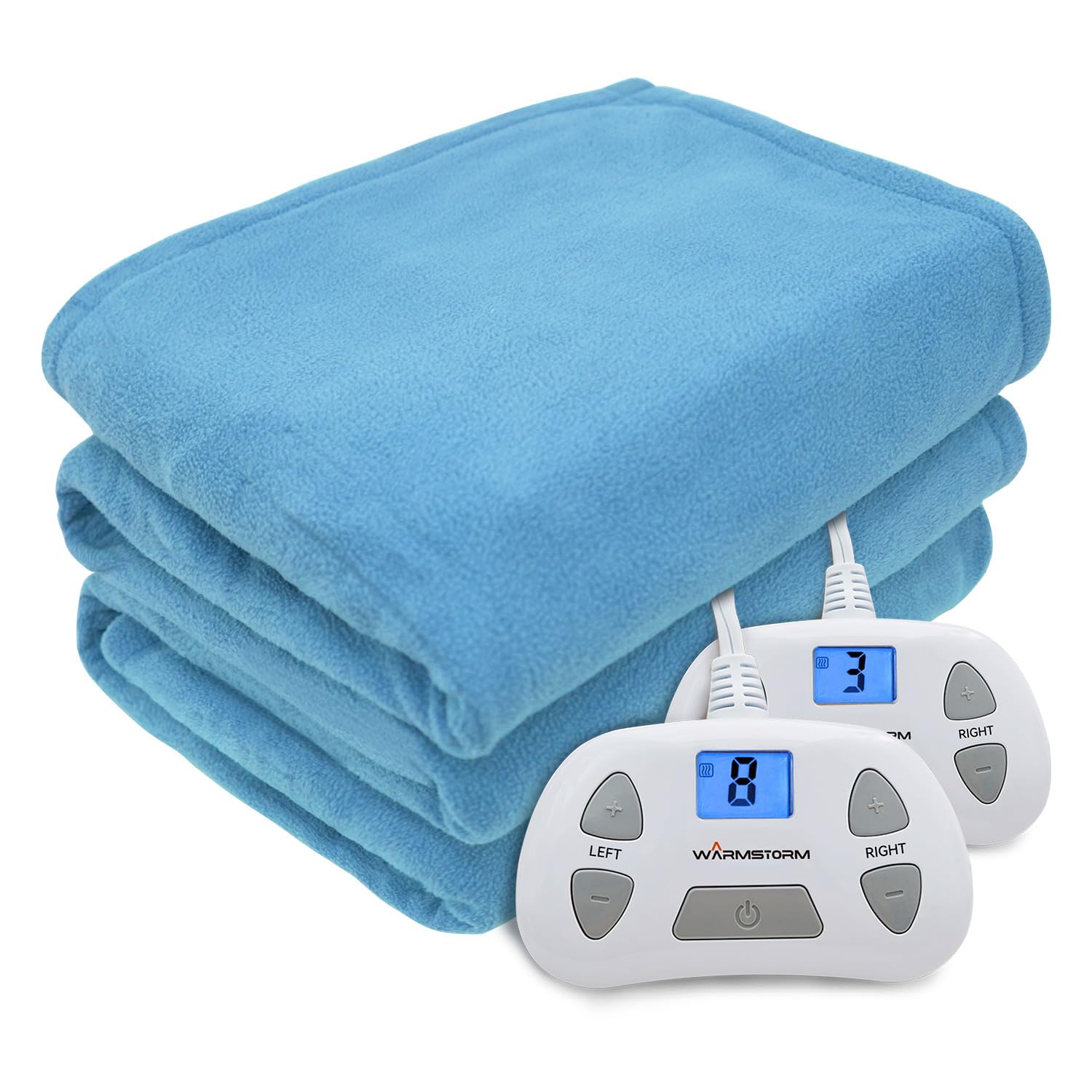 Amazon.com: Warm Storm Electric Blanket King Size 100x90 Inch Polar Fleece Heated  Blanket 10 Heating Levels 12 Hours Auto Off Machine Washable : Home u0026  Kitchen