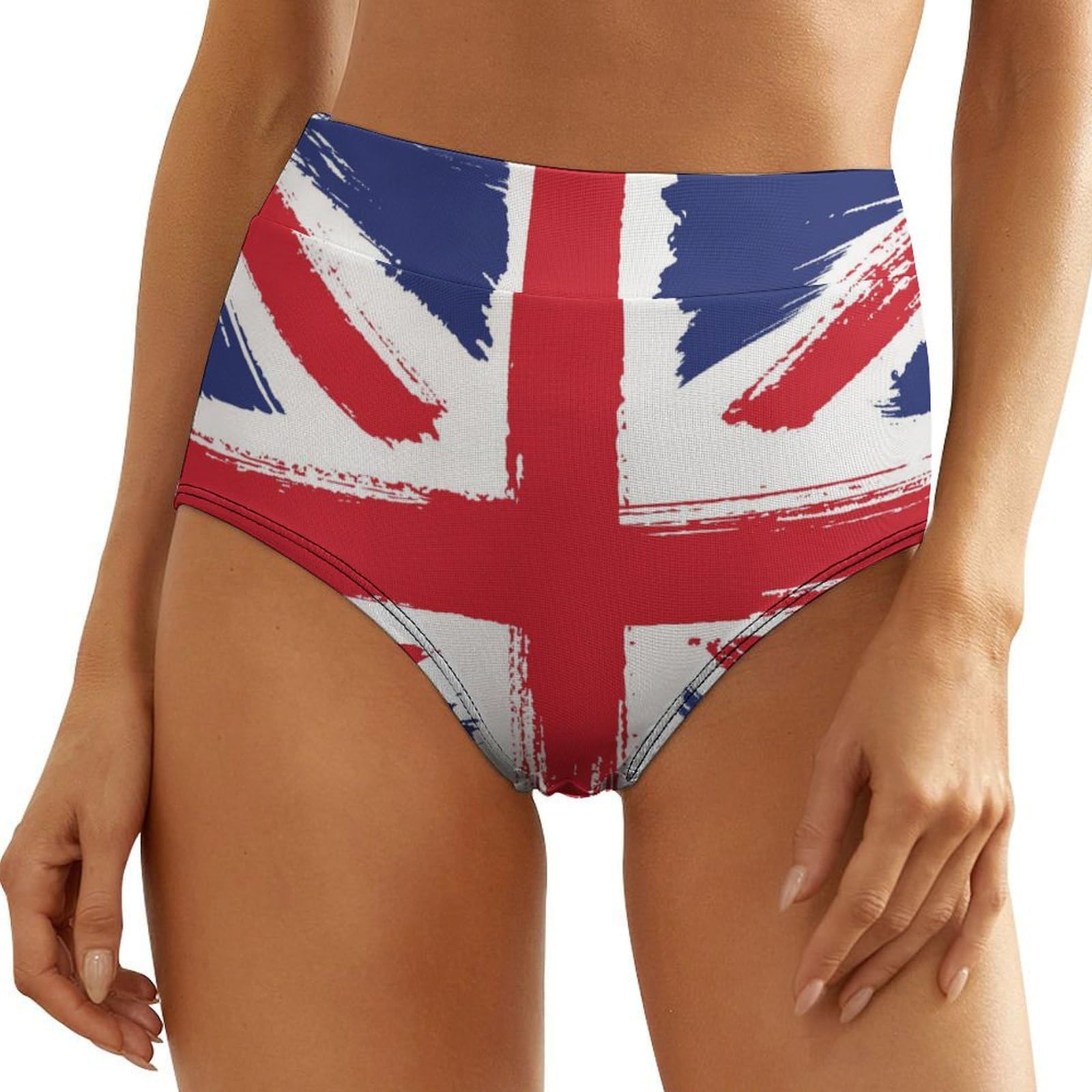 UMENG Union Jack Women's No Show Underwear High Waist Panty Seamless Bikini Brief Panty