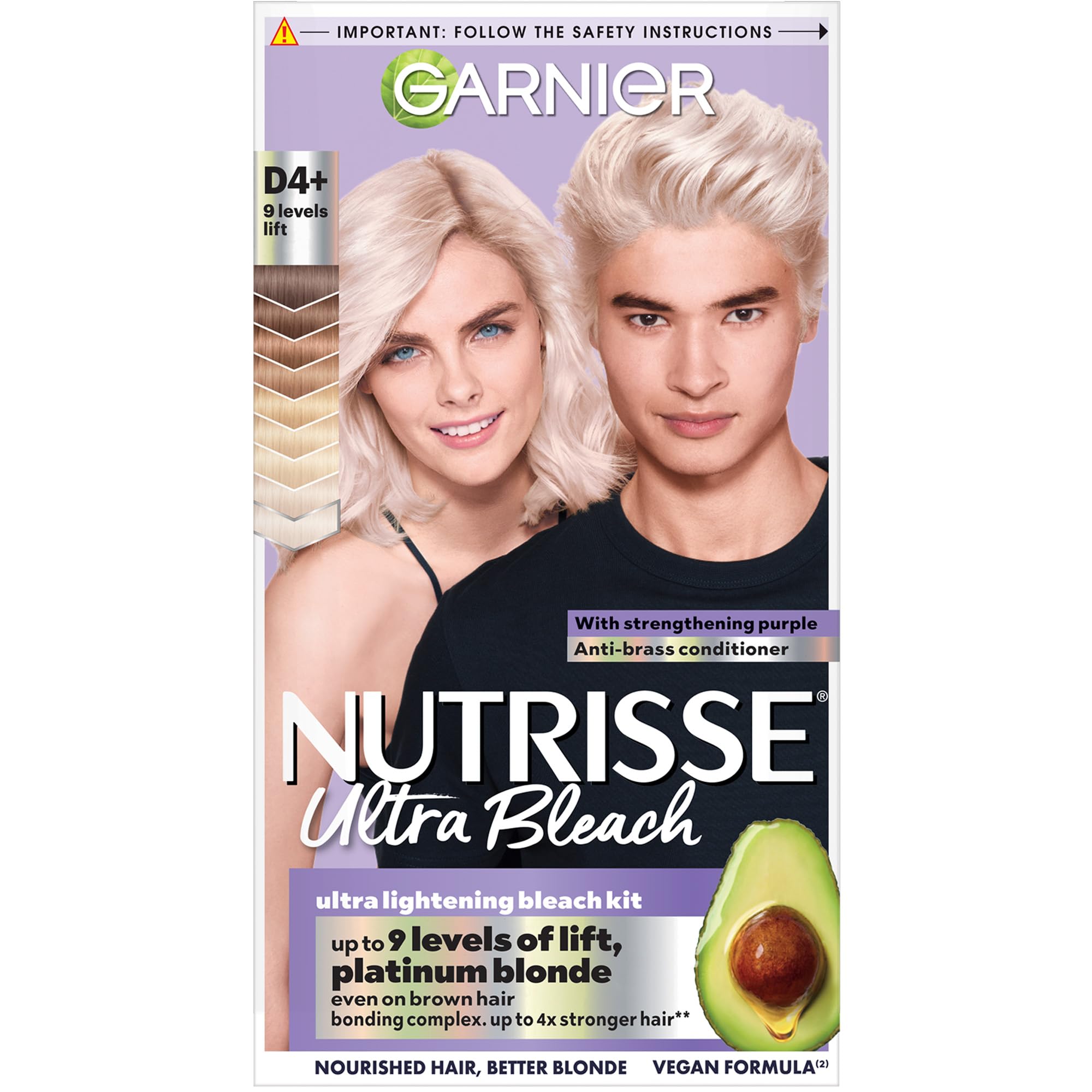 Garnier Nutrisse Ultra Bleach Hair Dye, D4+ Intense Platinum Blonde
