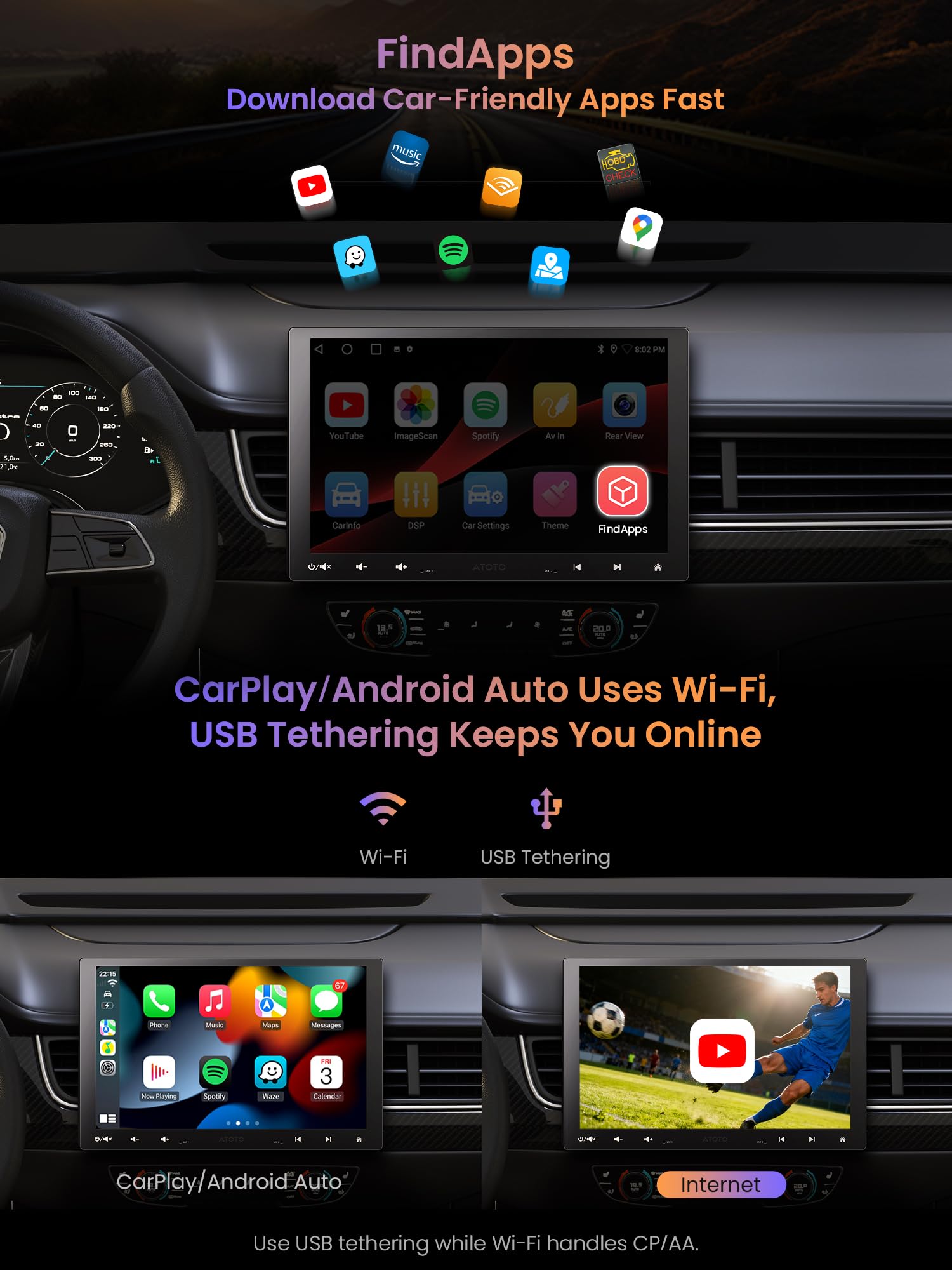 Amazon.co.jp: ATOTOZONE A5L 10 インチ Android ディスプレイ