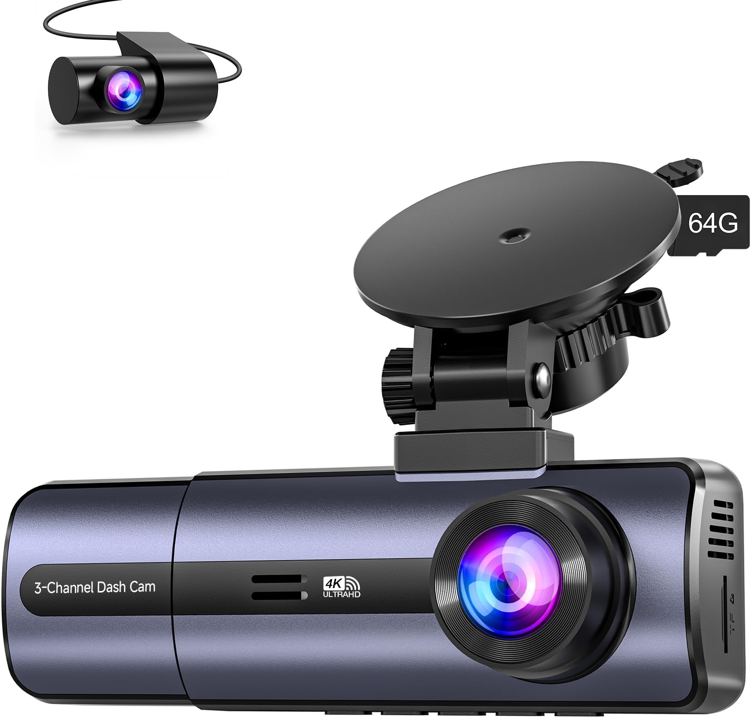 Dash Cam, 3 Channel Dash Cam, 1080P Dash Cam Front and Inside, Triple Dash Cam, Dash Camera with Car