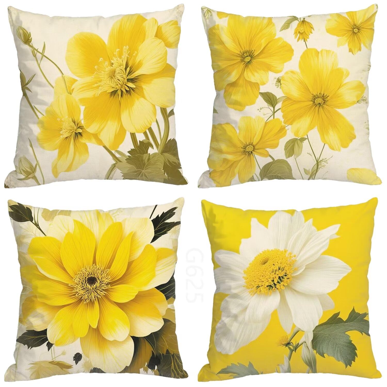 Federe Cuscini 50x50cm Cuscini Decorativo Cover Cuscino Divano Deco Set di 4 Fogli Arte dell'onda del mare Cuscino per Divano Sedia Camera da Letto Soggiorno Esterno Quadrate per Cuscino